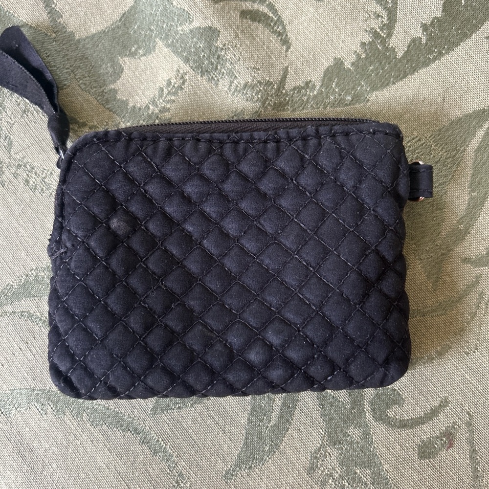 Vera Bradley Black Quilted Key Card Holder